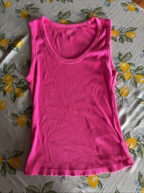 GAP Ribbed Tank Top in Bright Pink